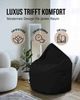 PATCH HOME Sitzsack Tropfenform –XXL – Schwarz, bequemer Sitzsack aus Luxus-Polyester-Gewebe, bereits befüllt Bild 5