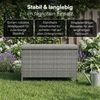 STEELSØN 'Serion' Polyrattan Aufbewahrungsbox 235 Liter mit Rollen, grau-meliert, 110×55×60 cm, wetterfest, Auflagenbox mit Innentasche, Gartenbox mit Griff zum einfachen Transport Bild 2
