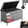 STEELSØN 'Serion' Polyrattan Aufbewahrungsbox 235 Liter mit Rollen, grau-meliert, 110×55×60 cm, wetterfest, Auflagenbox mit Innentasche, Gartenbox mit Griff zum einfachen Transport Bild 1