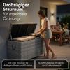 STEELSØN 'Serion' Polyrattan Aufbewahrungsbox 235 Liter mit Rollen, grau-meliert, 110×55×60 cm, wetterfest, Auflagenbox mit Innentasche, Gartenbox mit Griff zum einfachen Transport Bild 3