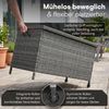 STEELSØN 'Serion' Polyrattan Aufbewahrungsbox 235 Liter mit Rollen, grau-meliert, 110×55×60 cm, wetterfest, Auflagenbox mit Innentasche, Gartenbox mit Griff zum einfachen Transport Bild 4