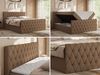 Boxspringbett mit gesteppter Front und Kopfteil, Multipocket-Matratze, zwei Bettkästen - MIREN DUO - 160 x 200 cm - Braun Kunstleder - H4 Bild 2