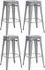 CLP 4er Set Metall Barhocker Fletcher stapelbar,silber Bild 1