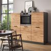 Küchenblock R-Line Goldkraft Eiche/Anthrazit 180 cm ohne Arbeitsplatte Vicco Bild 4