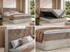 Boxspringbett NORDIC 180 x 200 cm, Doppelbett, Topper Visco, Multipocket-Matratzen H3, holz Optik, Bettkasten, Polsterbett - Braun Cord Bild 2