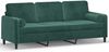 vidaXL 3-Sitzer-Sofa mit Zierkissen Dunkelgrün 180 cm Samt 3200893 Bild 2