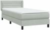vidaXL Boxspringbett mit Matratze Hellgrau 80x220 cm Samt 3318219 Bild 4