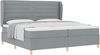 vidaXL Boxspringbett mit Matratze Hellgrau 200 x 200 cm Stoff 3340711 Bild 2