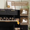 Moderne Schuhschrank, mit verstellbaren Regalen, goldenen Griffen, 2 Schubladen, Klappschuhschrank und 2 Türen, Schwarz, B120/D24/H107 CM Bild 5