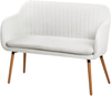 2-Sitzer Küchensofa Bouclé cremeweiß heller Holzfarbton TABY Bild 5