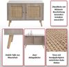 Kommode HWC-M40, Sideboard Schrank Highboard, Staufächer, Kubu Rattan Holz Melamin, Eiche-Optik Bild 2