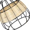 ZMH Schwarze runde Pendelleuchte, 3-flammig, E27, Vintage, rustikales Rattan, Durchmesser 25 cm, Retro-Wohnzimmerlampe für Esszimmer und Küche Bild 5