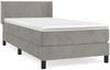 Boxspringbett mit Matratze, Nieten und Abrundungen, Hellgrau 100x200 cm Samt Bild 2