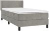 Boxspringbett mit Matratze, Nieten und Abrundungen, Hellgrau 100x200 cm Samt Bild 3