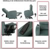 Fernsehsessel HWC-K62, Sessel Relaxsessel TV-Sessel, Liegefunktion Aufstehhilfe elektrisch, Metall Chenille ~ blau-grün Bild 2