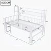 Kinderbett 90*200cm, Niedriges Hochbett mit Metallrahmen und Ablagefächern, geeignet für Kinder und Jugendliche. Weiß Bild 4