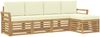 vidaXL Outdoor-Sofagarnitur 5 pcs Weiß und Creme 253 x 122,5 x 73 cm 3391675 Bild 2