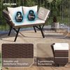 STEELSØN 'Elytra' Polyrattan Gartenbank mit Liegefunktion, inkl. Kissen, braun/beige, wetterfest, mit verstellbaren Armlehnen Bild 3