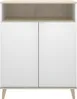 Vente-unique - Küchenschrank mit 2 Türen & 1 Ablage - Weiß & Eichefarben - WAJDI Bild 2