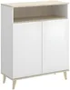Vente-unique - Küchenschrank mit 2 Türen & 1 Ablage - Weiß & Eichefarben - WAJDI Bild 3