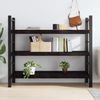 vidaXL Wandregal Dunkelbraun 140x60x(2-6)cm Massivholz Eiche Behandelt 363827 Bild 2
