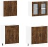 4-tlg. Küchenschrank-Set, Küchenmöbel Räuchereiche Holzwerkstoff Bild 4