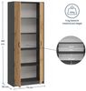 Home Collective Mehrzweckschrank Kleiderschrank Regal 74cm breit 180cm hoch Aktenschrank (Schrank Organizer aus Holz für Schlafzimmer Flur Keller Büro) mit vier Einlegeböden, Haushaltsschrank in Anthrazit mix Eiche Bild 2