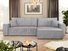 Mirjan24 'Kobaro Maxi' Ecksofa mit Bettkasten und Schlaffunktion, Cord hellgrau, 82 x 145 x 272 cm Bild 3
