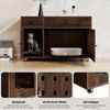 Katzentoilettenschrank aus Holzwerkstoff mit 2 Schubladen & Sandfangplatte, 100x45x66 cm, Walnussfarbe Bild 5