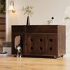 Katzentoilettenschrank aus Holzwerkstoff mit 2 Schubladen & Sandfangplatte, 100x45x66 cm, Walnussfarbe Bild 2