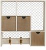 HTI-Line Vintage Holzregal mit Schubladen und Haken Dekorativer Wandschrank i... Bild 2