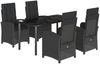 vidaXL 5-tlg. Garten-Essgruppe mit Kissen Schwarz Poly Rattan 3212324 Bild 2