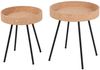 Beistelltisch 2er Set aus MDF mit Kork Natur und schwarzem Metallgestell Bild 3
