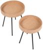 Beistelltisch 2er Set aus MDF mit Kork Natur und schwarzem Metallgestell Bild 2