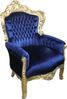 Casa Padrino Barock Sessel "King" Royalblau/Gold Bild 2