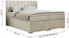 Boxspringbett mit 2 Bettkästen, Matratze und Topper, Polsterbett - ALLY - 200x200cm - Beige Velours - H3 Bild 5