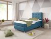 Boxspringbett Köln Plus 90x200 cm Webstoff Blau mit Topper-Optik Bild 4