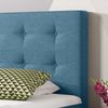 Boxspringbett Köln Plus 90x200 cm Webstoff Blau mit Topper-Optik Bild 3