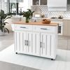 Sideboard 129x46(71)x91,5 cm mit Klappplatte, 2 Schubladen und viel Stauraum, White+Natural Bild 3