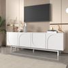 TV-Schrank Weiß 175 x 38 x 56 cm Lowboard Fernsehtisch,mit 4 Türen Push-to-Open Stauraum Bild 2