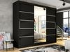 Kleiderschrank Aston VI (Farbe: Schwarz / Spiegel, ohne Beleuchtung) Bild 2