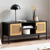 Lowboard Schwarz / Eiche mit Wiener Geflecht 110x48x40 cm TV-Kommode Zeitlos,... Bild 2