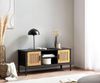 Lowboard Schwarz / Eiche mit Wiener Geflecht 110x48x40 cm TV-Kommode Zeitlos,... Bild 3