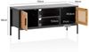 Lowboard Schwarz / Eiche mit Wiener Geflecht 110x48x40 cm TV-Kommode Zeitlos,... Bild 4