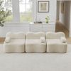 3-Sitzer Sofa 288×98×70 cm aus Samt rahmenlos modular, beige Bild 2