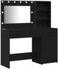 vidaXL Schminktisch mit Spiegelbeleuchtung 2 pcs Schwarz Holzwerkstoff 3334264 Bild 2