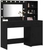 vidaXL Schminktisch mit Spiegelbeleuchtung 2 pcs Schwarz Holzwerkstoff 3334264 Bild 3