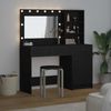 vidaXL Schminktisch mit Spiegelbeleuchtung 2 pcs Schwarz Holzwerkstoff 3334264 Bild 4