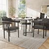 2er Set Grau Samt-Sessel Breiter Komfortstuhl Hochdichter Schwamm Esszimmer Wohnzimmer Stuhl Bild 2