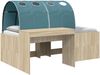 vidaXL Bett mit Tunnel 3 Stk. Artisian Eiche und Hellblau 3423696 Bild 2